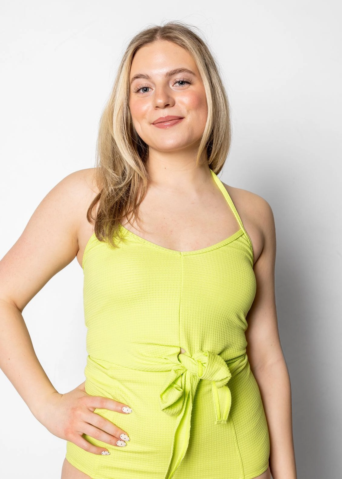 Waffled Glow Green | Tied-Up Top