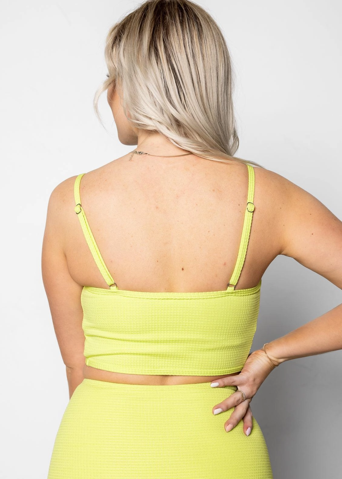 Waffled Glow Green | V'D Crop Top