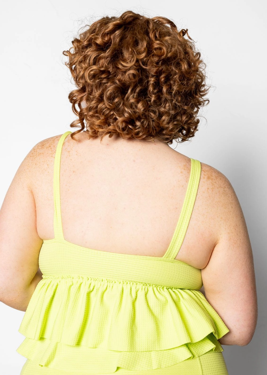 Waffled Glow Green | V-Neck Top