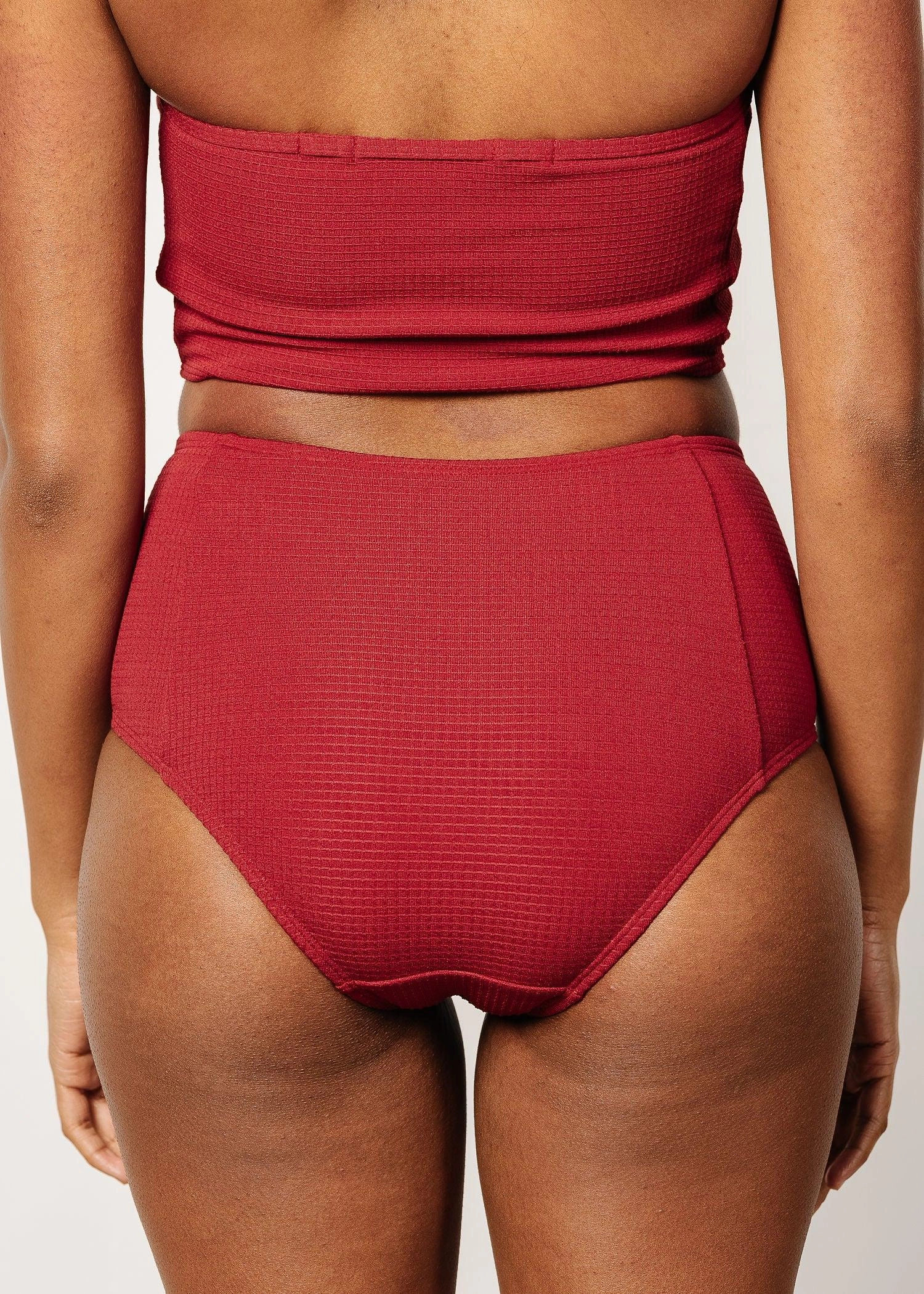 Waffled Maroon | Mid-Rise Bottoms