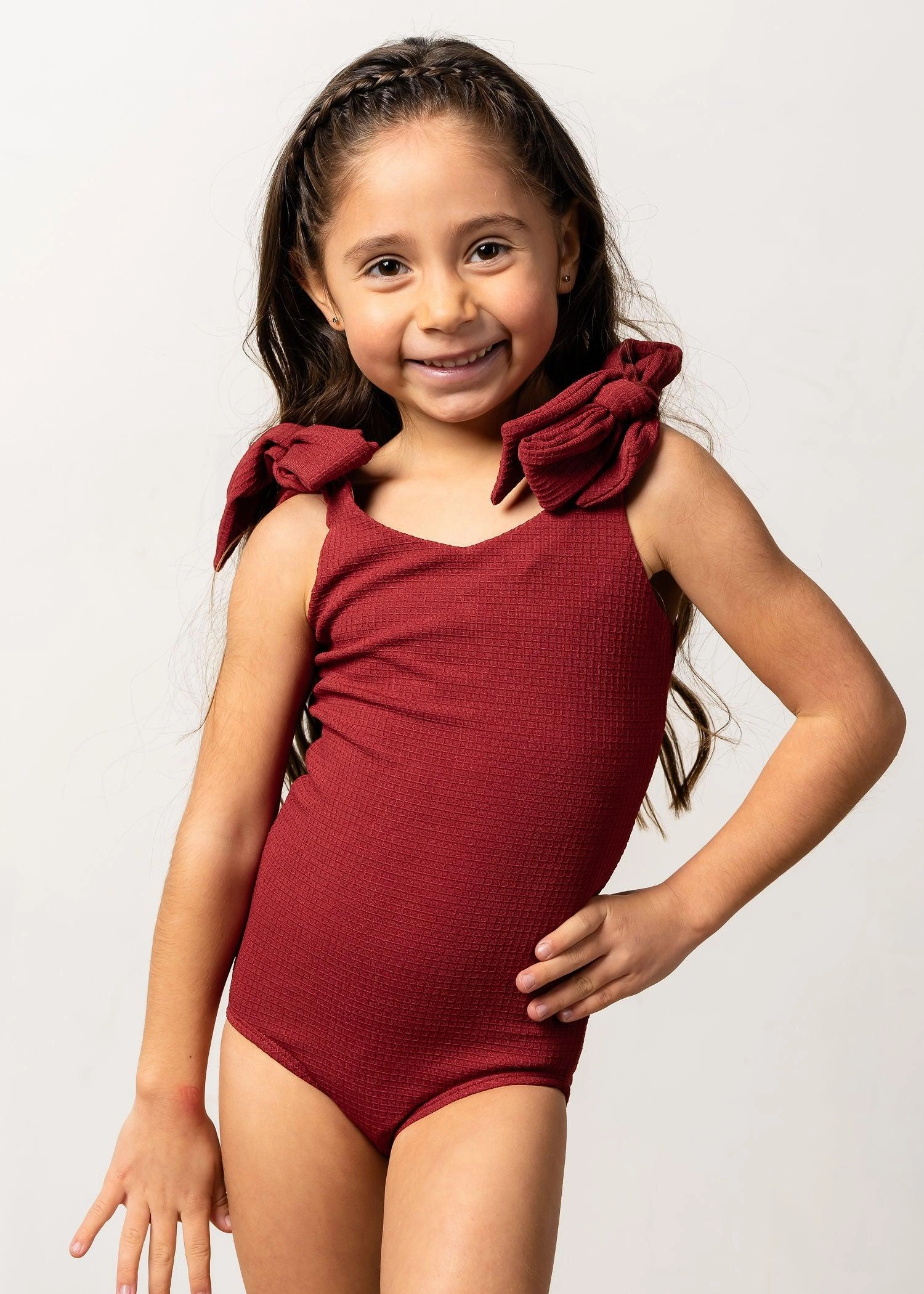 Waffled Maroon | Mini Everyday One-Piece