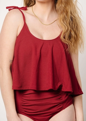 Waffled Maroon | Swing Top tankini swim tops, adjustable bikini tops