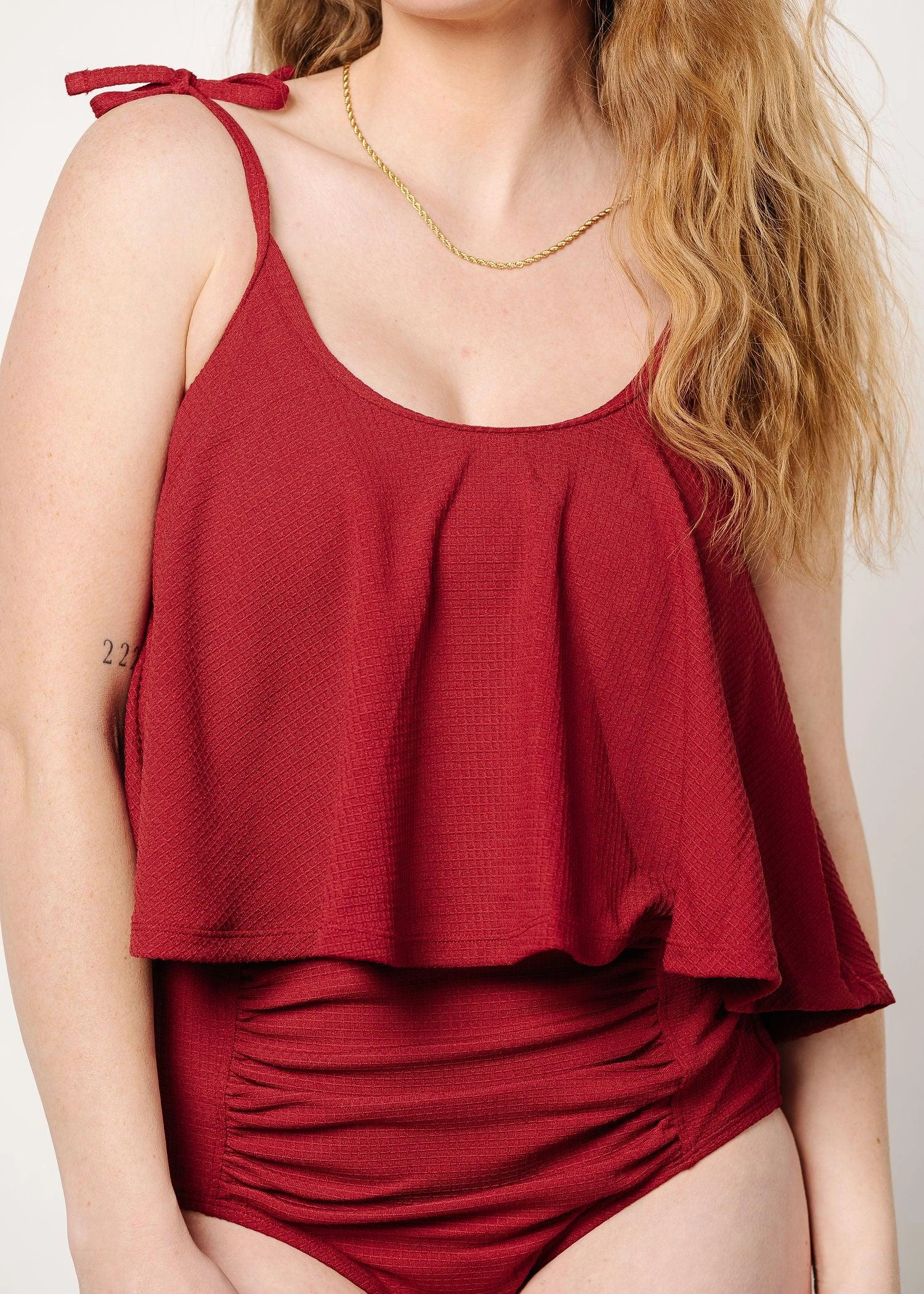 Waffled Maroon | Swing Top tankini swim tops, adjustable bikini tops
