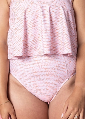 Watercolor Dots | Up High Bottoms elastic waistband swim bottoms, mix-and-match bikini bottoms