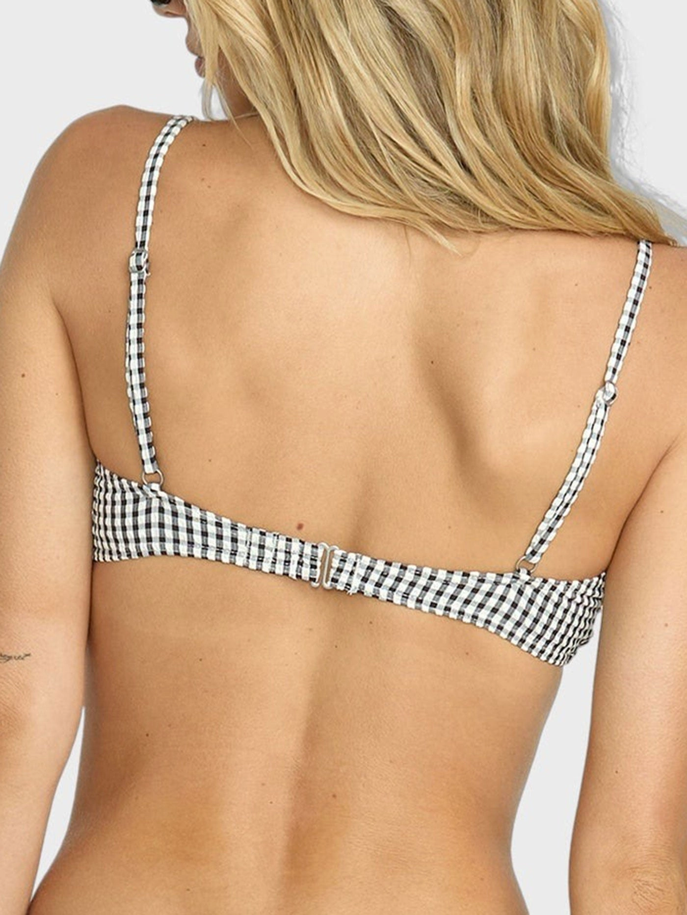 Wave Check Cara Bralette Bikini Top