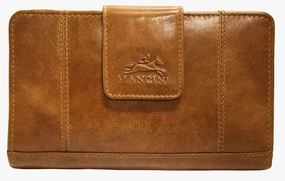 Mancini Casablanca Ladies' Rfid Secure Medium Clutch Wallet RFID Passport Holder Travel Purse Protector