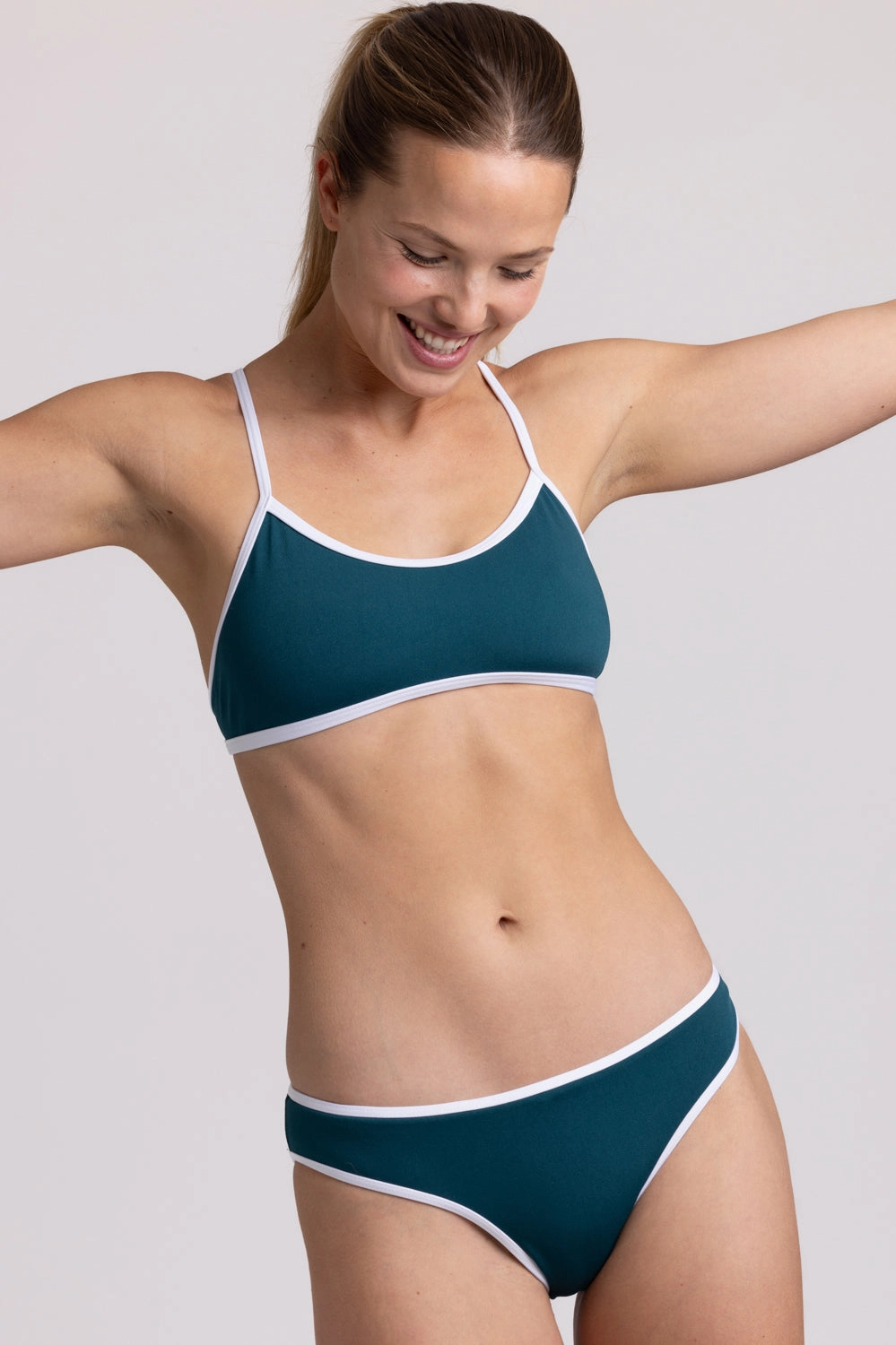 Whitney Bikini Bottom - Peacock Contrast all types of swimwear, stylish swimwear for all body types
