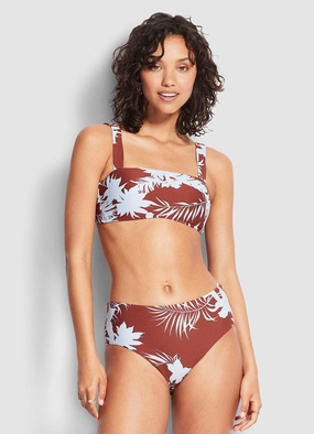 Wild Tropics Wide Side Bikini Pants - Amber plus size swimwear women, summer swimwear for ladies