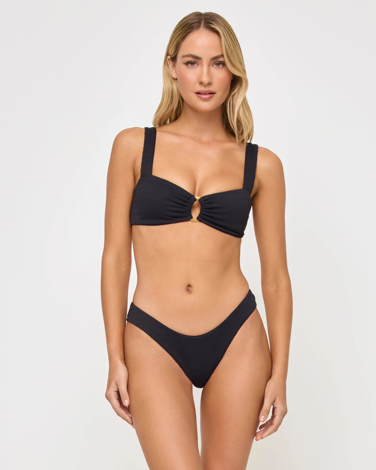Willow Bikini Top - Black halter swim tops, wireless bikini tops