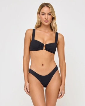 Willow Bikini Top - Black halter swim tops, wireless bikini tops