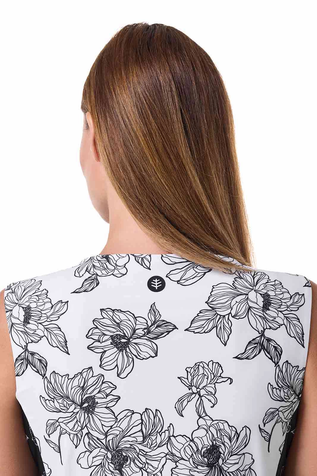 Women's Aspen Sunrise Sleeveless Swim Dress | White/Black Colorblock