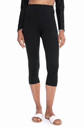 Women's Deep Water Swim Capris | Black womens athletic swimwear, performance swimwear for women