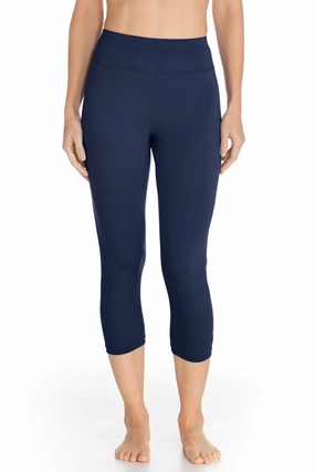 Women's Deep Water Swim Capris | Navy womens athletic swimwear, performance swimwear for women