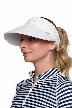 Women's Exuma Swim Visor | White adjustable swimsuits for women, breathable swimwear for ladies