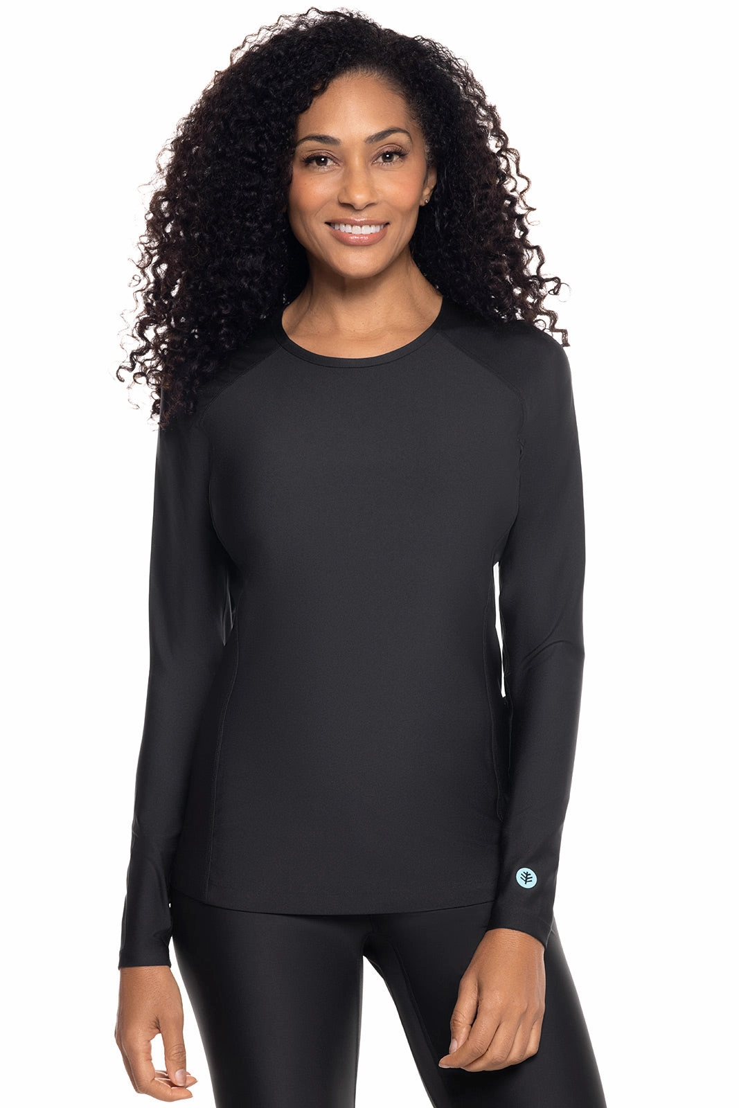 Women's Hightide Long Sleeve Swim Shirt | Black adjustable swimsuits for women, breathable swimwear for ladies