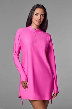 Women's Lawai Ruche Swim Shirt | Tulip Pink adjustable swimsuits for women, breathable swimwear for ladies