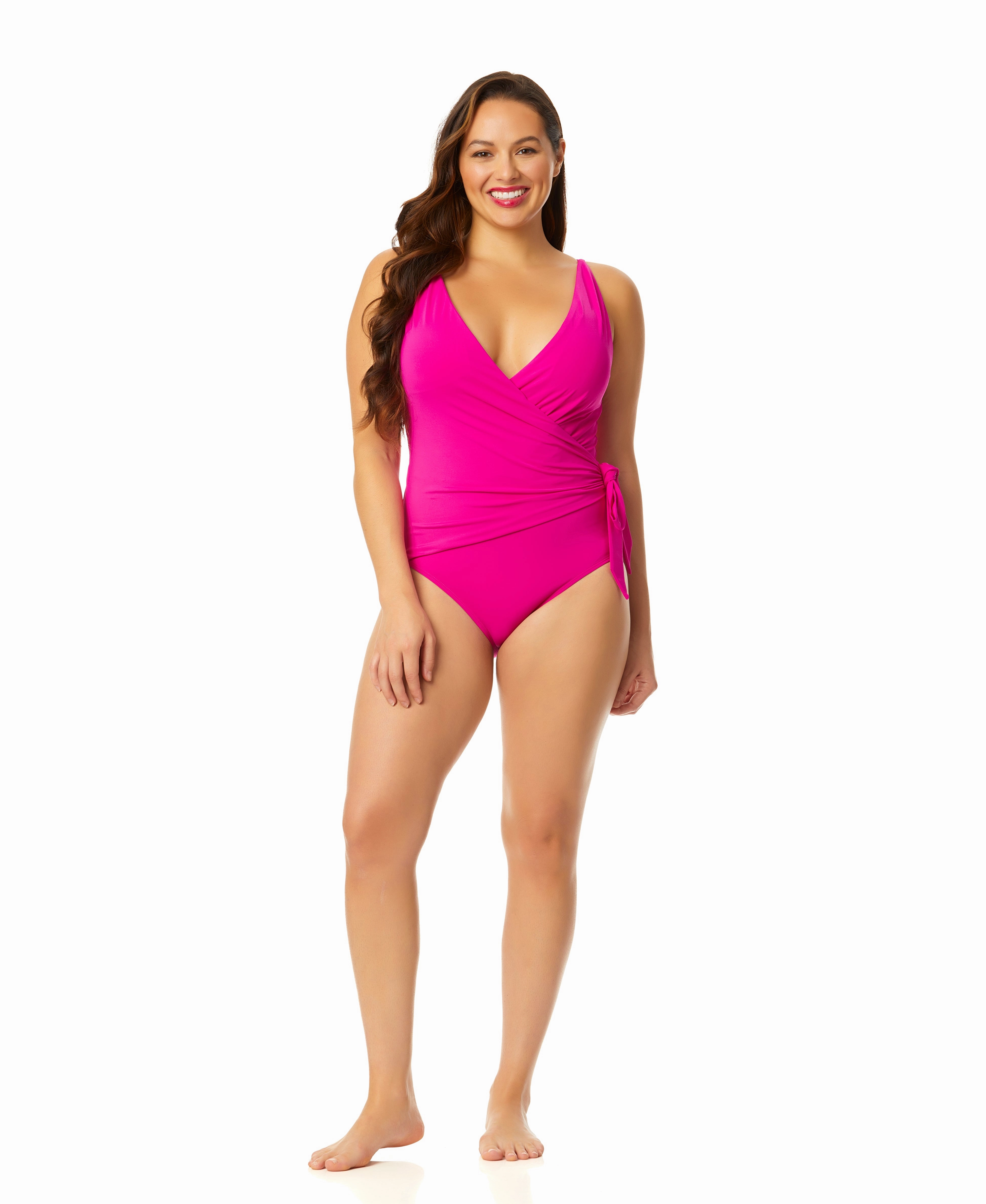 Women's Live In Color Wrap Tie One Piece Swimsuit