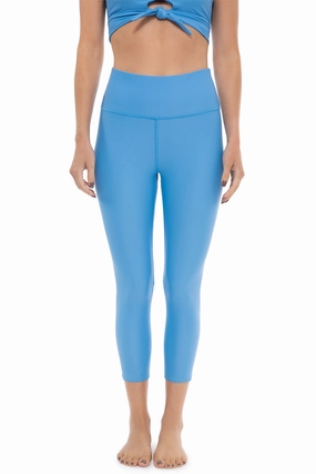 Women's Ocean Sculpt High Rise Swim Capri  | Clear Sky Blue womens athletic swimwear, performance swimwear for women