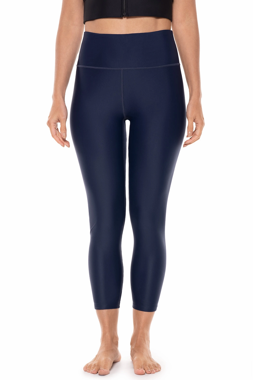 Women's Ocean Sculpt High Rise Swim Capri | Navy womens athletic swimwear, performance swimwear for women