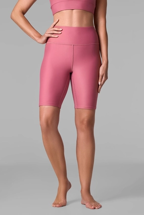 Women's Ocean Sculpt High Rise Swim Short | Terracotta Rose womens athletic swimwear, performance swimwear for women