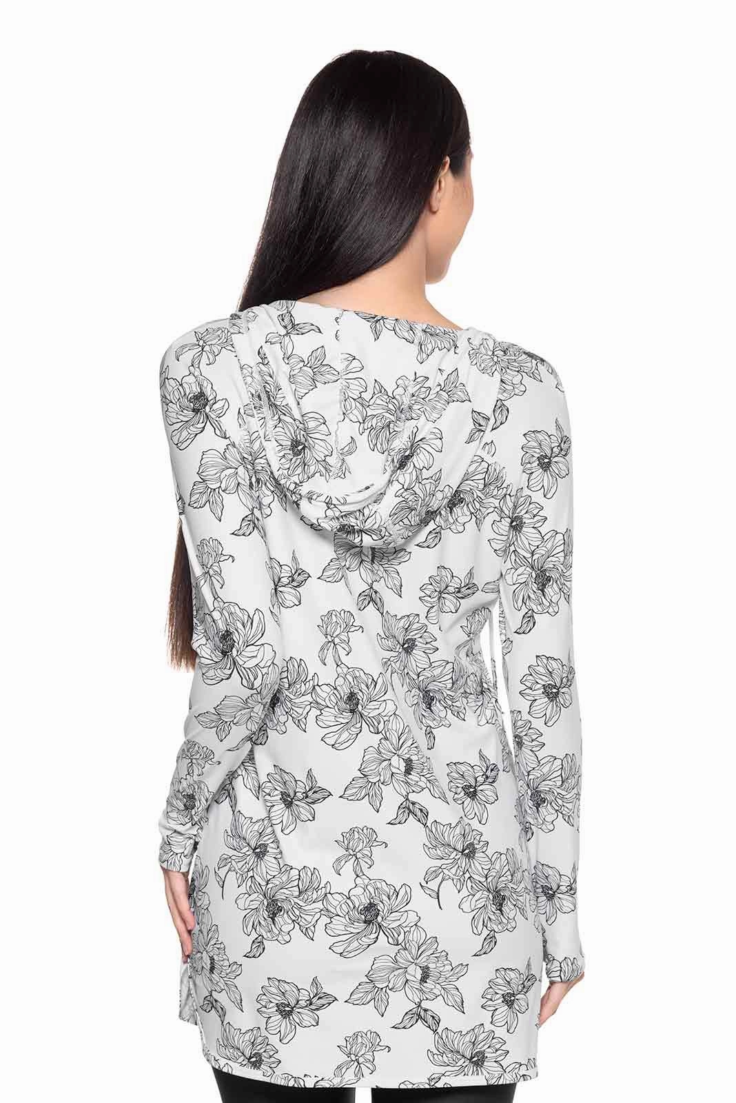 Women's Seacoast Swim Cover-Up Dress | White/Black Perfect Peony