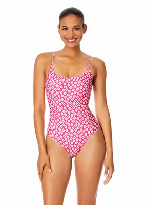 Women's Shibori Geo Classic Lingerie Maillot One Piece Swimsuit supportive one piece swimwear, stretch fit one piece suits