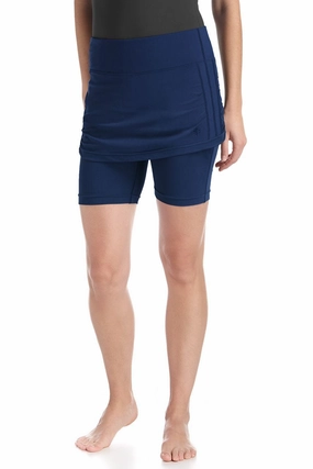 Women's Shorebreak Skirted Swim Shorts | Navy adjustable swimsuits for women, breathable swimwear for ladies