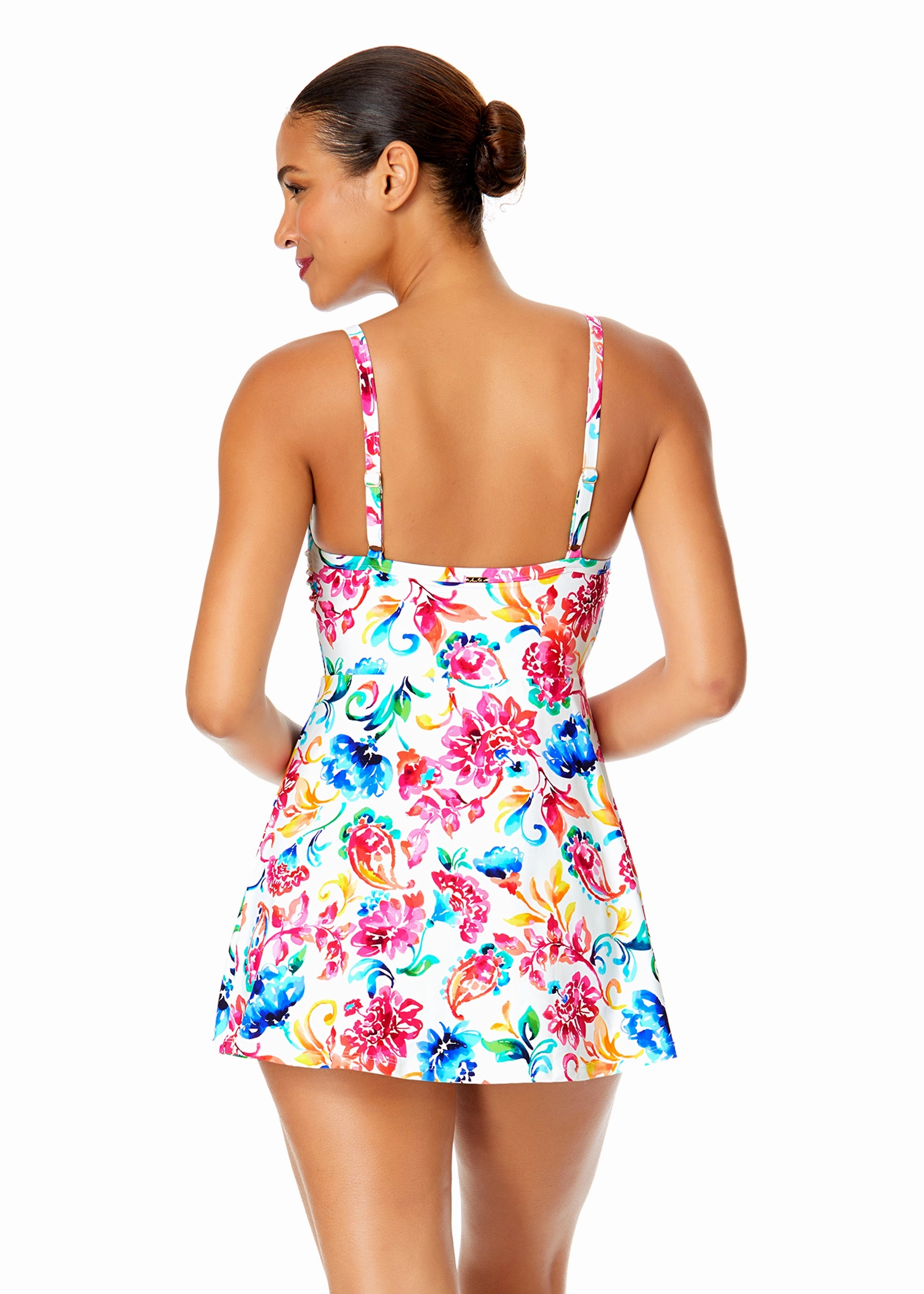 Women's Watercolor Paisley Classic Swim Dress