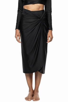 Womens North Bay Village Knot Cover-Up | Black womens athletic swimwear, performance swimwear for women
