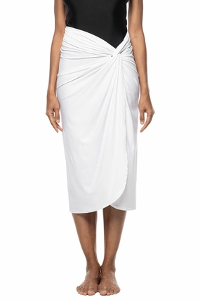 Womens North Bay Village Knot Cover-Up | White womens athletic swimwear, performance swimwear for women