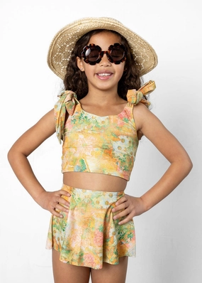 Wonderland Floral | Mini Knot Top toddler girl swimwear, summer swimwear for girls