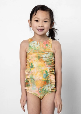 Wonderland Floral | Mini Racer Back Top toddler girl swimwear, summer swimwear for girls