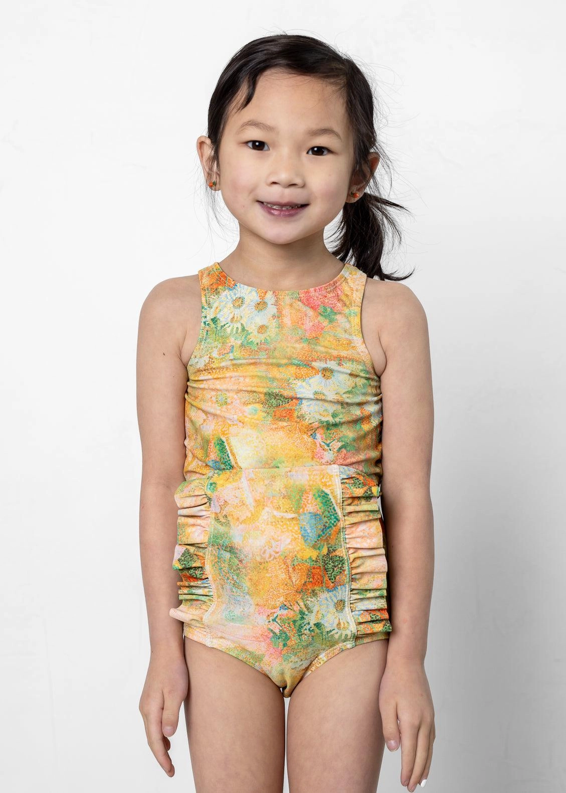 Wonderland Floral | Mini Racer Back Top toddler girl swimwear, summer swimwear for girls