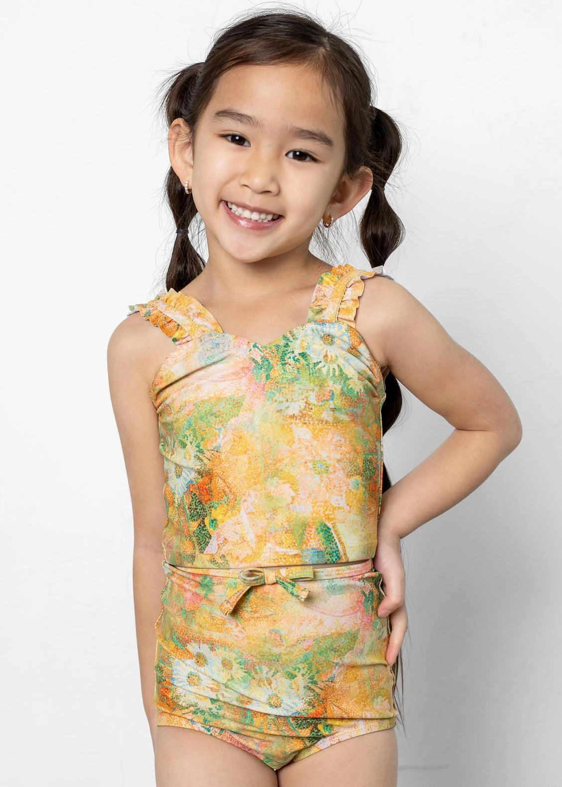 Wonderland Floral | Mini Ripple Top toddler girl swimwear, summer swimwear for girls