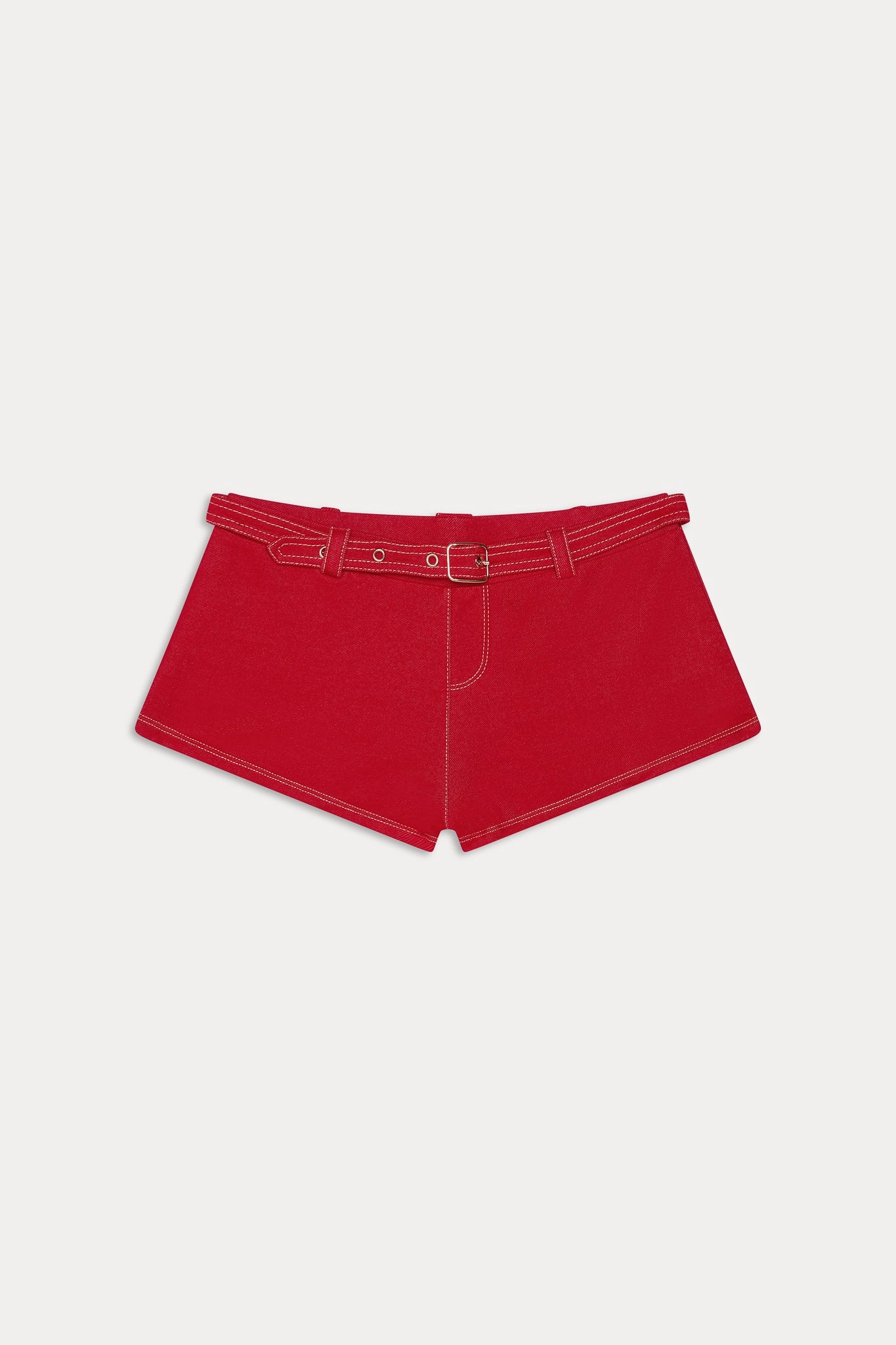 Wrangler Denim Booty Shorts - Red Denim