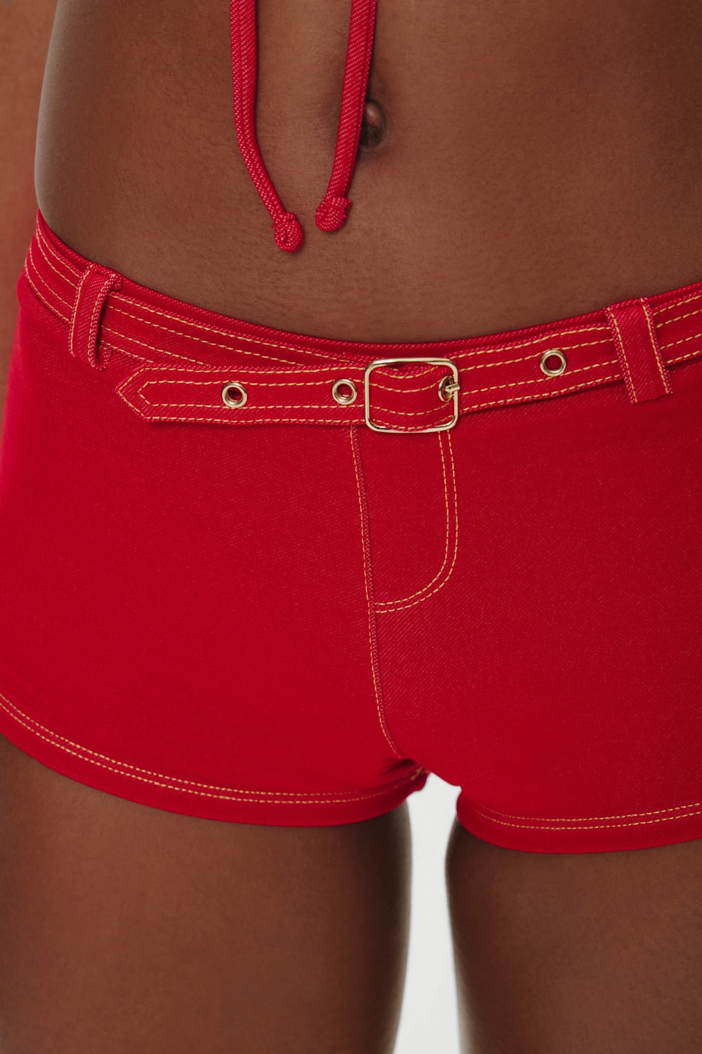 Wrangler Denim Booty Shorts - Red Denim