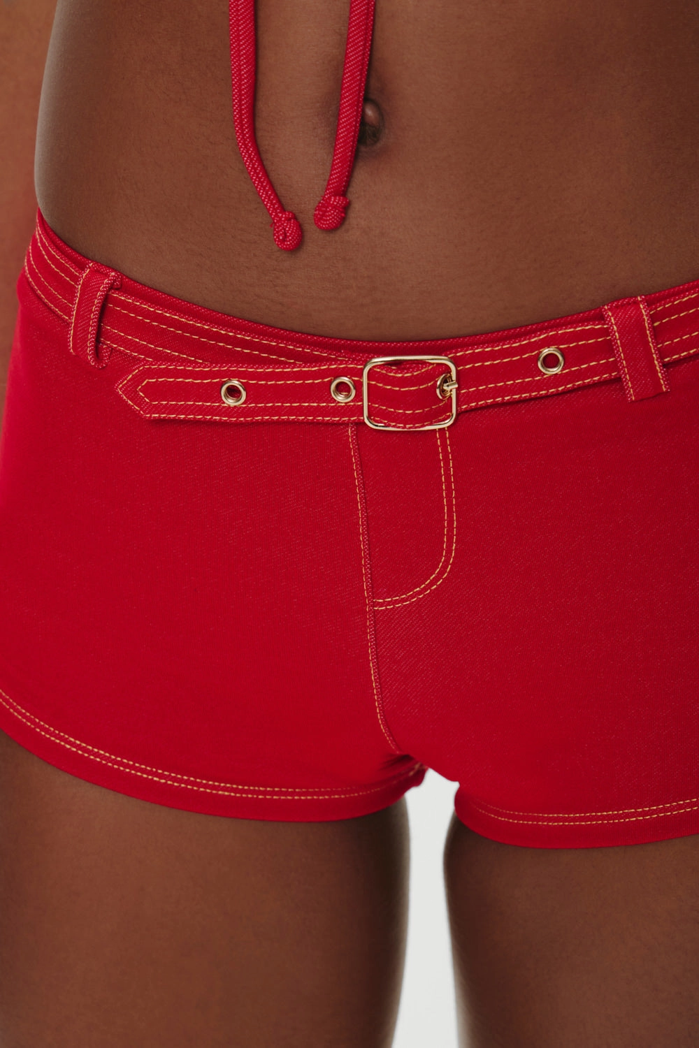 Wrangler Denim Booty Shorts - Red Denim