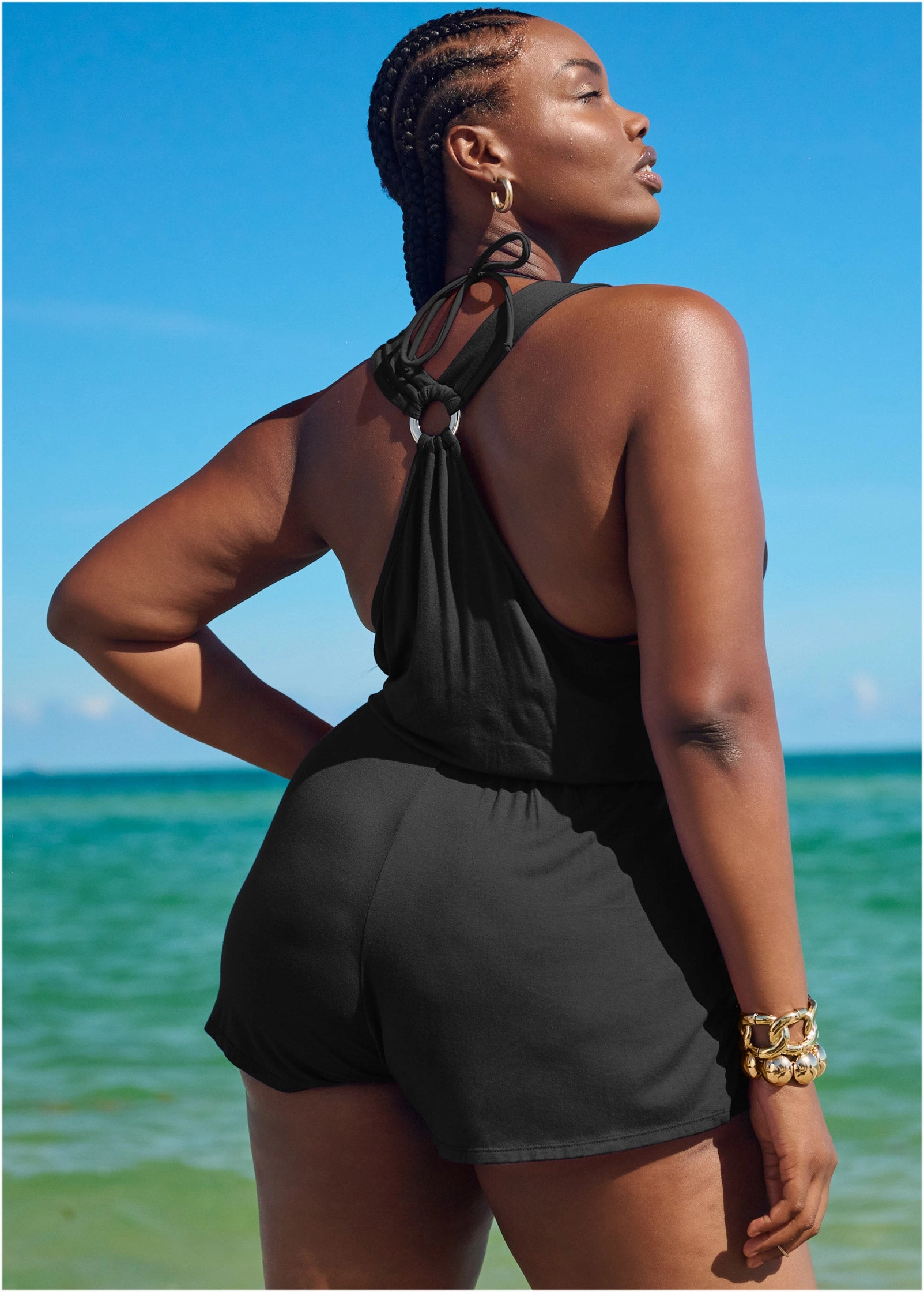 Wrap Romper Cover-Up - Black Beauty