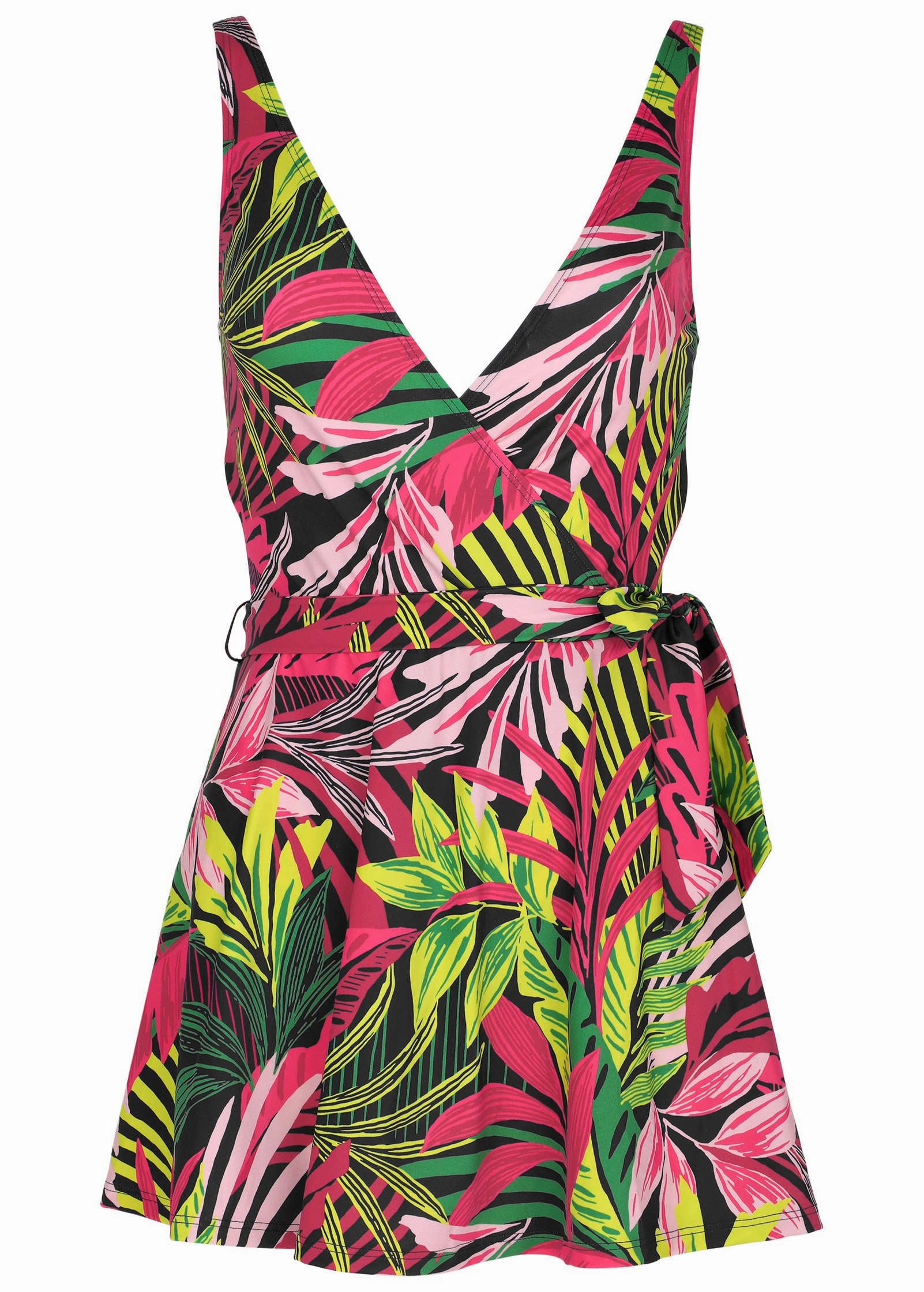 Wrap Swim Dress - Polynesian Palm