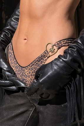 x BELLA HADID Full Moon Bikini Bottom - Lucky Leopard beach bikini styles for women, modern cut swim bikinis
