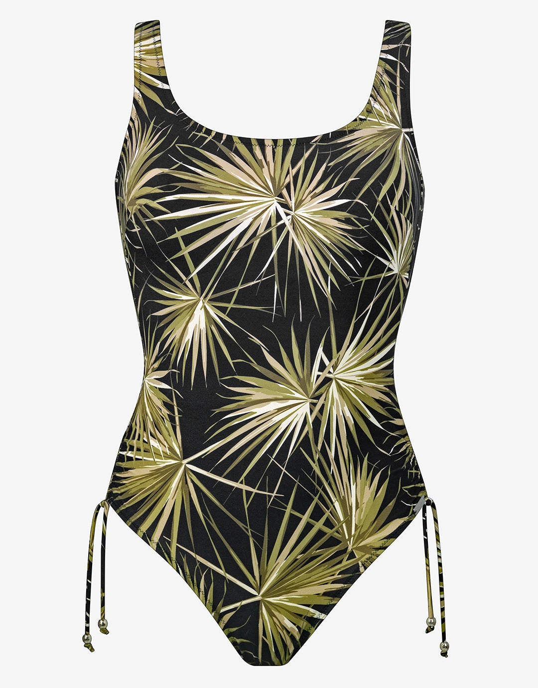 Yucca Flash Inclusive Fit Swimsuit - Black Khaki womens resort swimwear, flattering one-piece swimsuits