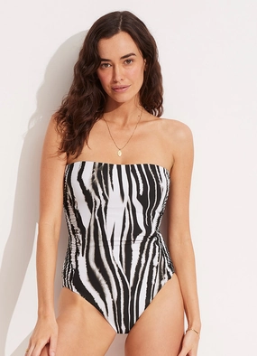 Zahara DD Bandeau One Piece - Black flattering swimwear women, comfortable swimwear for women