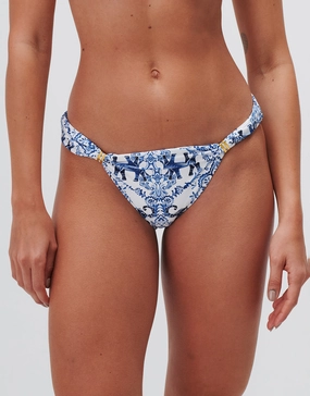 Zuri Banded Hipster Bikini Pant - Porcelain adjustable swim bottoms women, flattering bikini bottoms